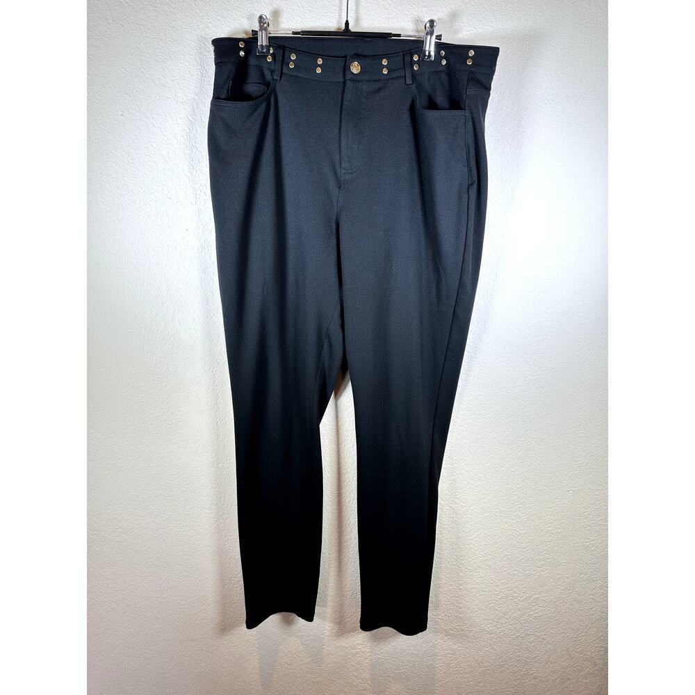 Michael Kors Women’s Black Dress Pants Size 12 Stretch Mid-Rise Straight Leg